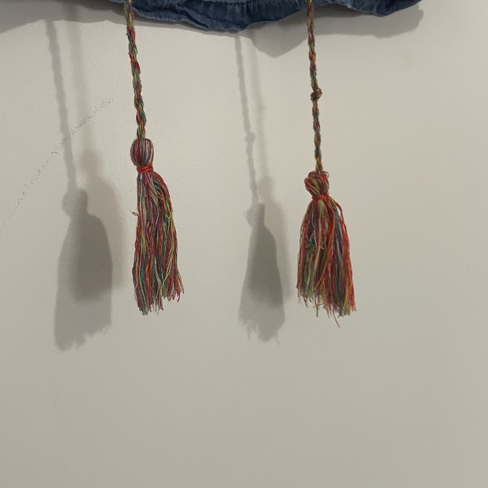 Blue Denim Ruffle Top - Picture 3 of 10